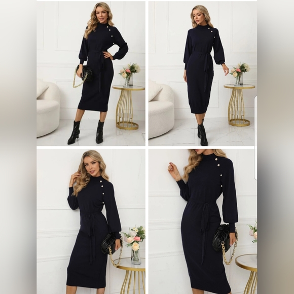 🎀NWOT Black Bodycon Maxi Dress. Size: M(6). Color:Black.🍂 - Picture 4 of 4